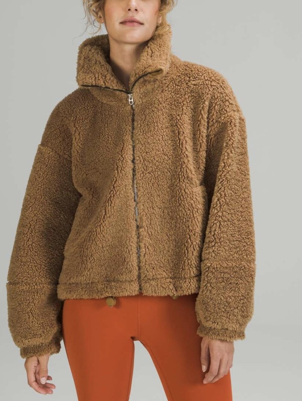 Lululemon Cinchable Fleece Zip-Up Jacket Teddy Brown - Size 10